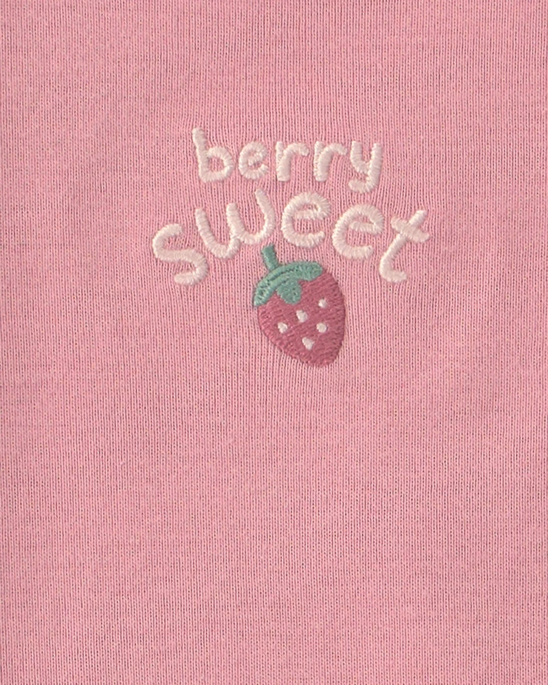 Baby Girl 3-Piece Strawberry Bodysuit & Pant Set - Pink
