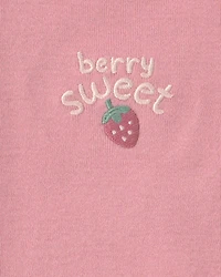 Baby Girl 3-Piece Strawberry Bodysuit & Pant Set - Pink