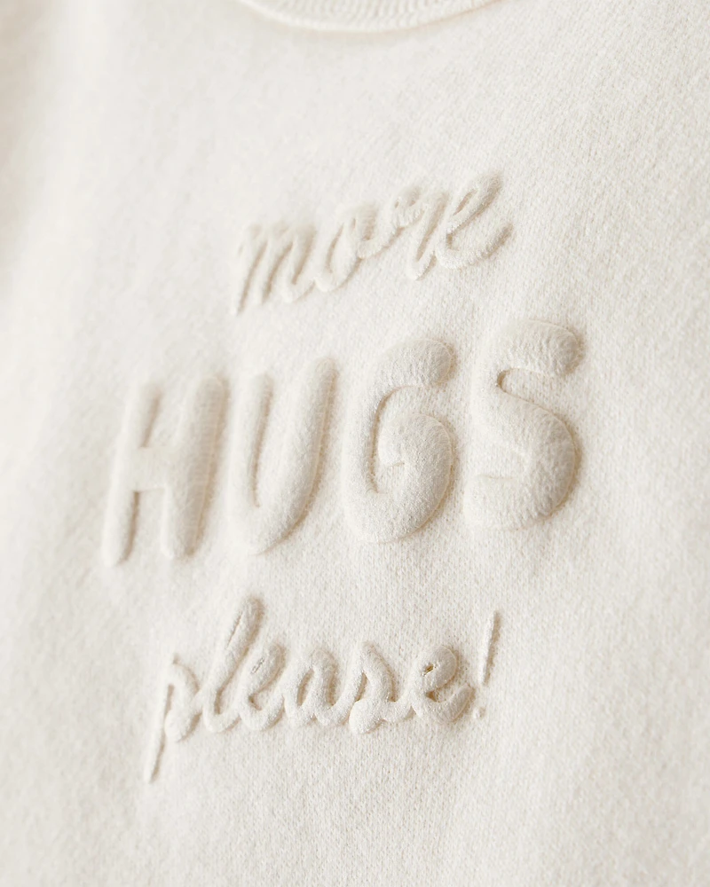 Baby Girl DayDream Fleece Hugs Pullover Sweatshirt - Cream