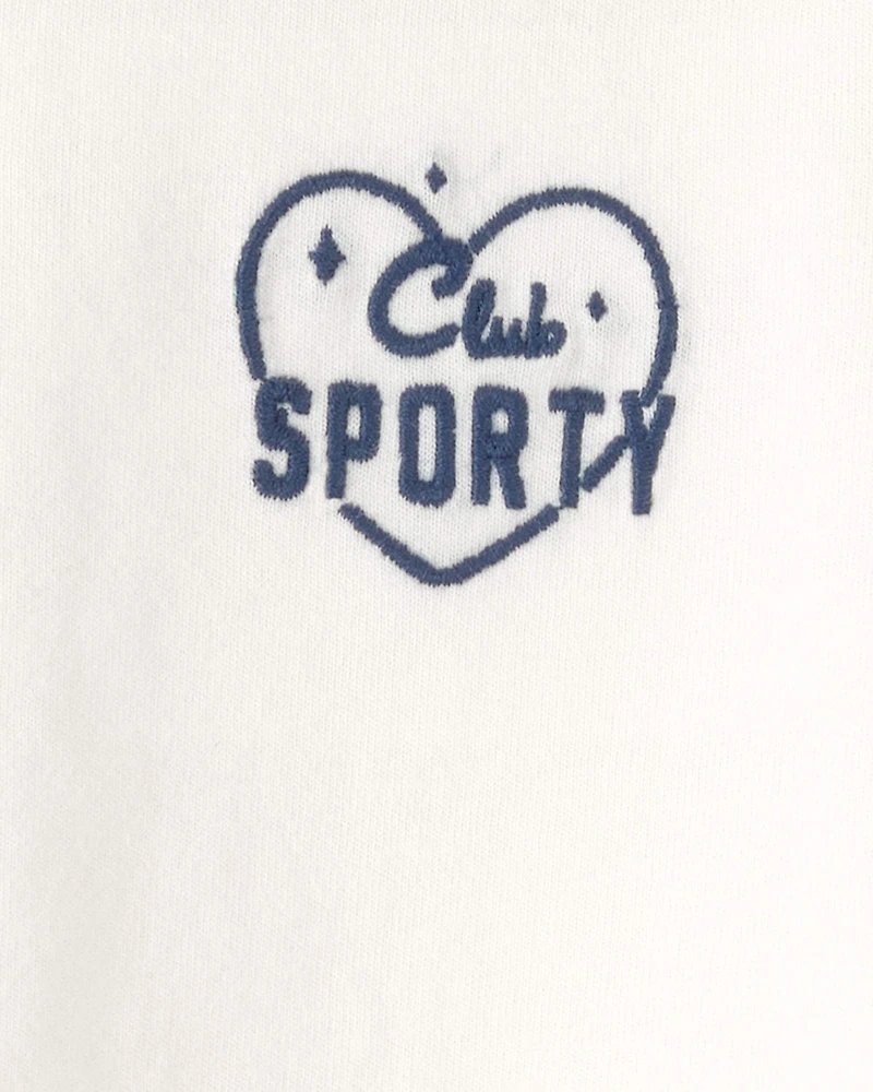 Toddler Girl 'Club Sporty' Top - Ivory