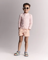 Toddler Full-Zip Long-Sleeve Rashguard - Light Pink