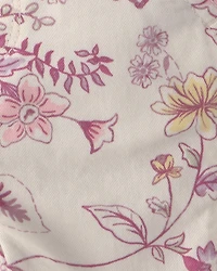 Baby Girl Floral Overalls - Ivory