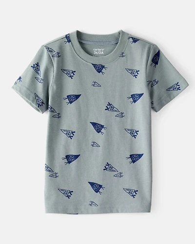 Toddler Boy Varsity Print Short-Sleeve Tee - Grey