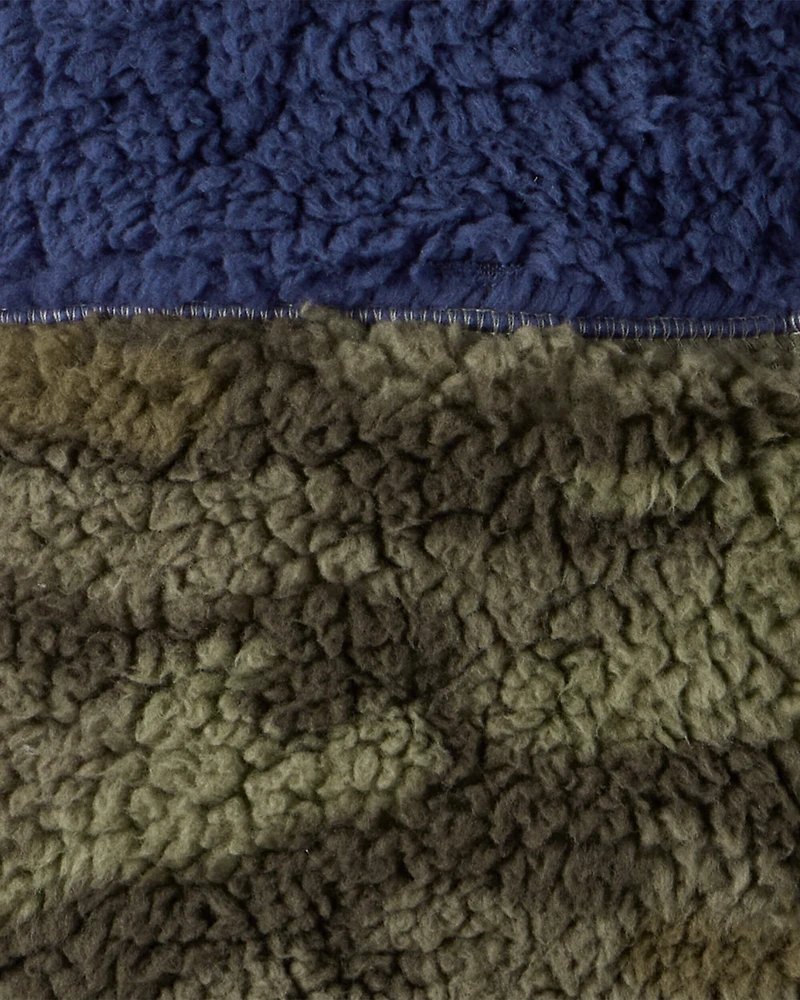 Boys Camo Sherpa Sleeveless Vest