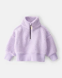 Baby Girl Quarter-Zip Pullover Sweatshirt - Purple