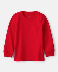 Toddler Boy Long-Sleeve Pocket Tee - Red