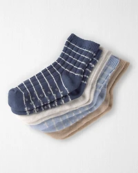 Toddler 4-Pack Ankle Socks in Stripes Made with Organic Cotton