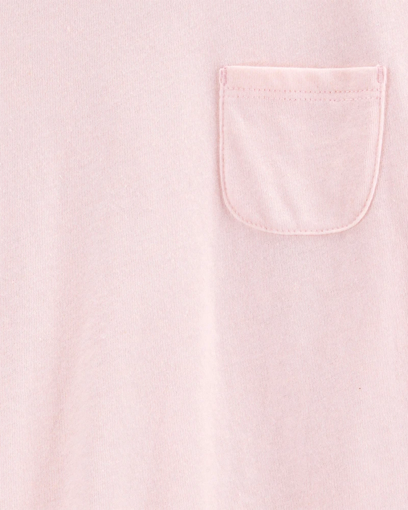 Kid Solid Short-Sleeve Fashion Top - Pink