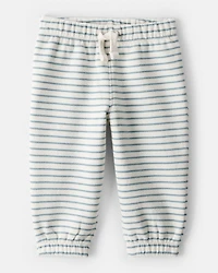 Baby Boy 2-Piece DayDream Fleece Stripe Pullover Sweatshirt & Pant Set - Cream/Blue