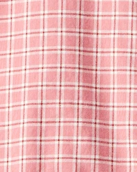 Kid Plaid Button-Down Short-Sleeve Shirt Dress - Pink