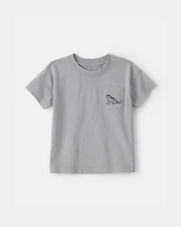Toddler Boy Lizard Pocket Tee - Grey
