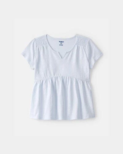 Girls Peplum Short-Sleeve Top - Blue