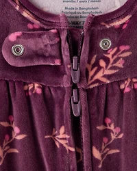 Baby Girl 2-Piece Floral DreamPlush Long-Sleeve Snug Fit Sleep & Play Pajamas - Maroon
