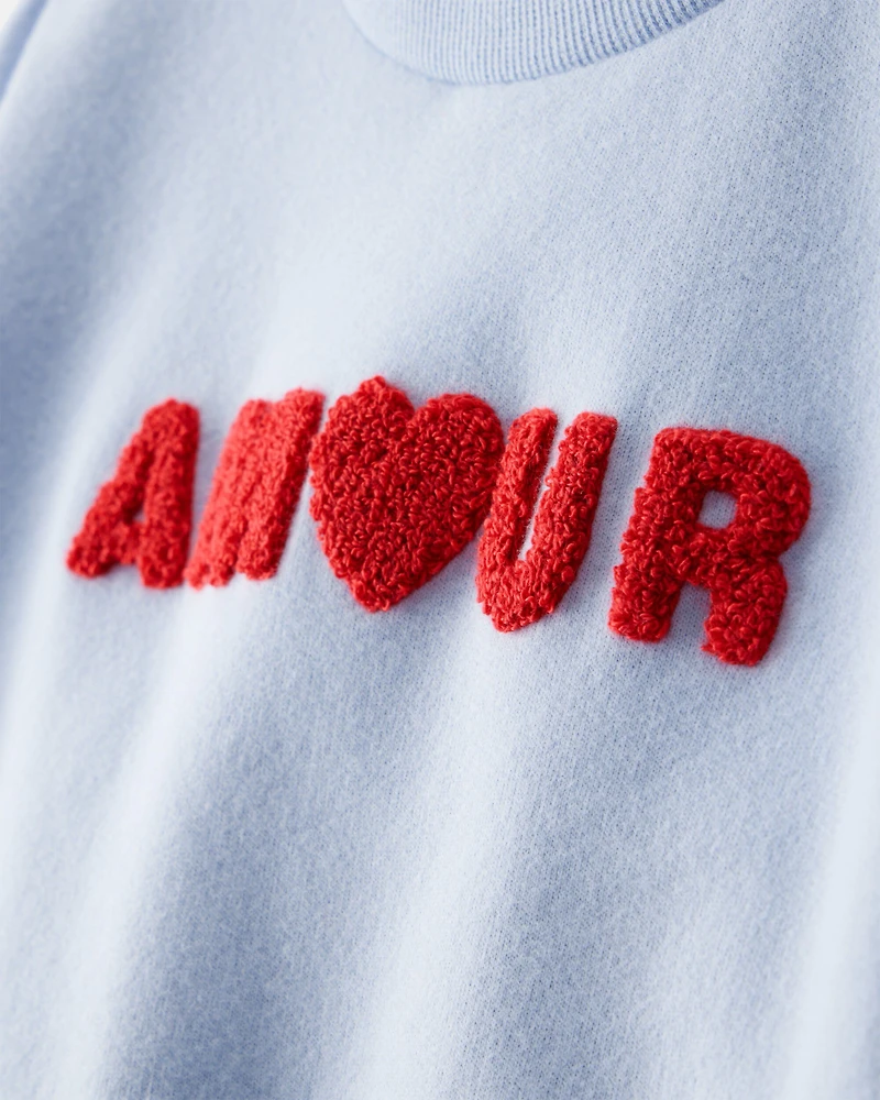 Toddler Girl Amour Pullover Sweatshirt - Blue