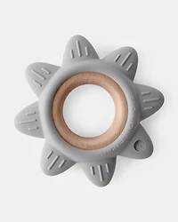 Baby Little Planet Silicone &  Wood Teether - Grey