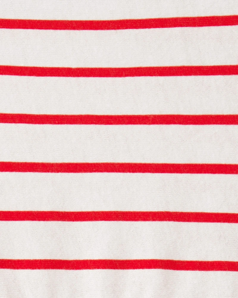 Baby Girl Striped Short-Sleeve Dress - Red/Ivory