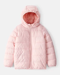 Kid Packable Hooded Puffer Jacket - Pink