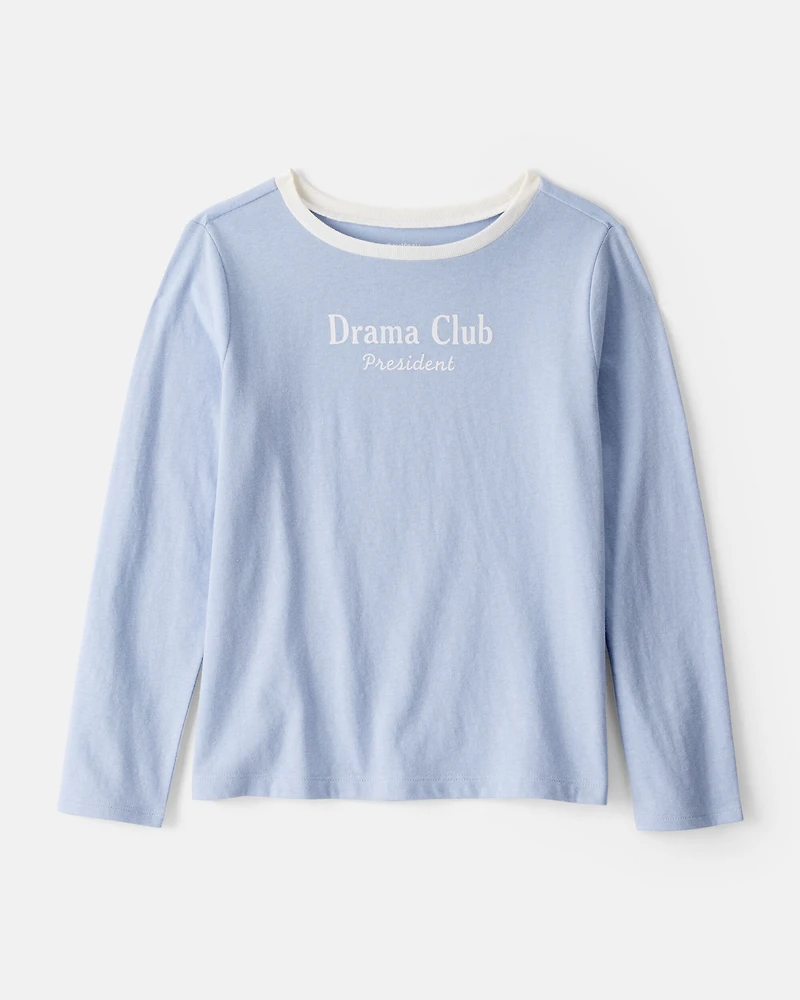 Girls Drama Club Long-Sleeve Graphic Tee - Blue