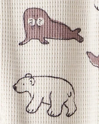 Baby Waffle Knit Sleep & Play Pajamas Made with Organic Cotton in Artic Friends Print