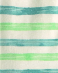 Toddler Boy Cars 100% Cotton 6-Piece Pajama Sets - Green/Cream