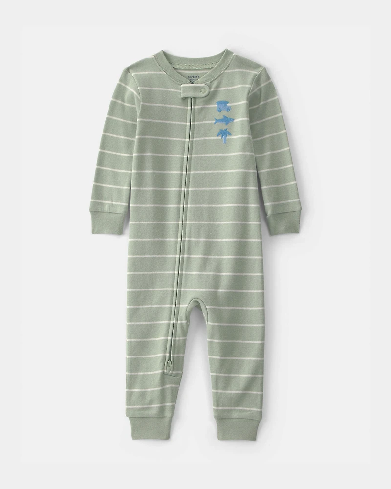 Baby Beach 100% Cotton 1-Piece Pajama - Green