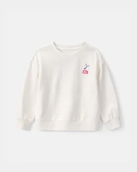 Toddler Girl Mermaid French Terry Pullover Sweatshirt - Ivory
