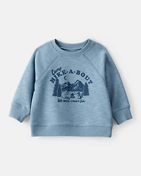 Baby Boy Camping French Terry Pullover Sweatshirt - Blue