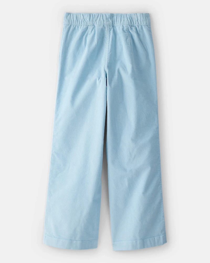 Girls Corduroy Wide-Leg Pants - Blue