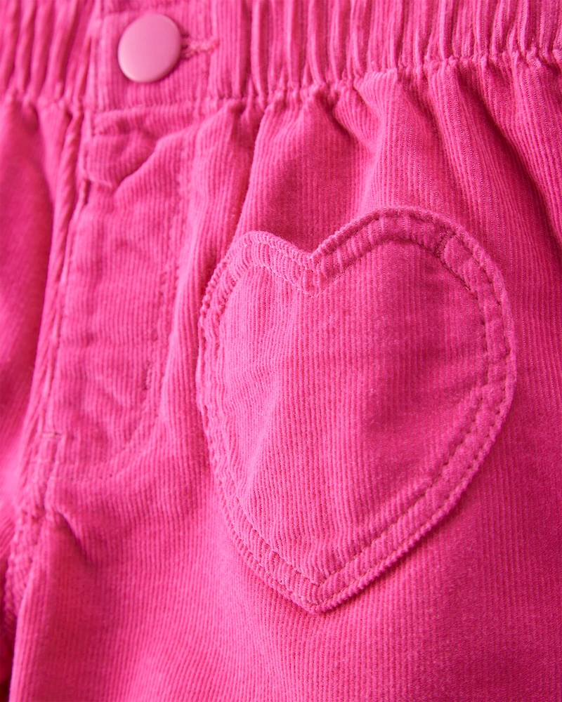 Toddler Girl Heart Pocket Barrel Pants - Pink