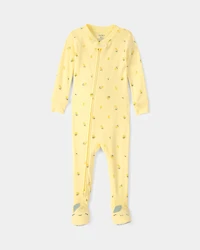 Toddler Lemon 100% Cotton Snug Fit 1-Piece Pajama - Yellow
