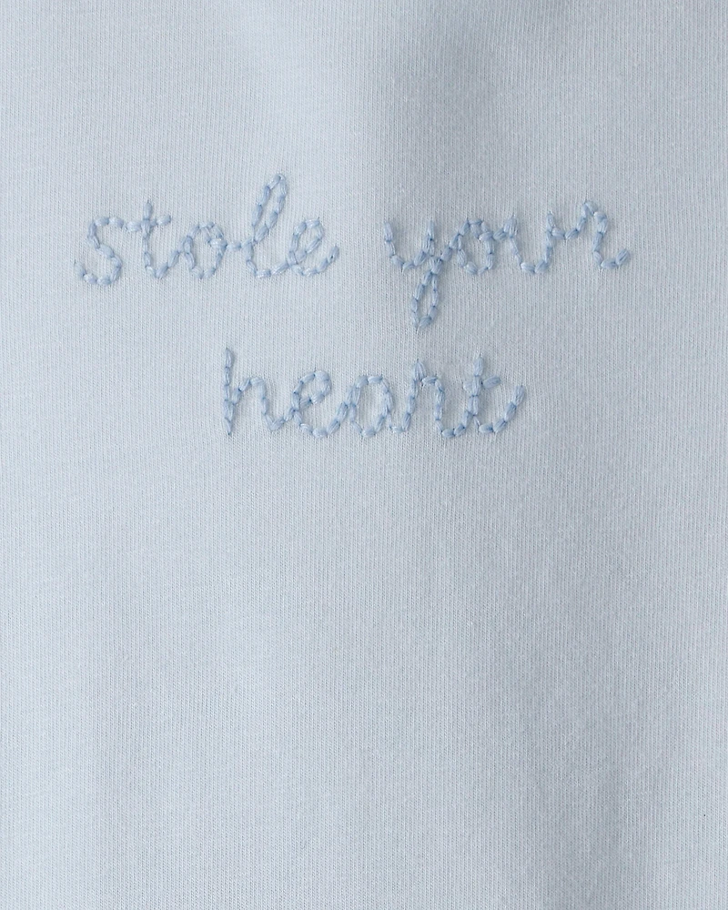 Baby Organic Cotton 'Stole Your Heart' Embroidered Bodysuit