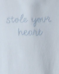 Baby Organic Cotton 'Stole Your Heart' Embroidered Bodysuit