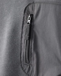 Baby Boy French Terry Zipper Pullover Sweatshirt - Grey