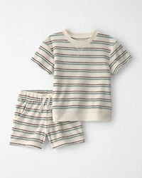 Toddler 2-Piece Terry Top & Short Set Made with Organic Cotton in Stripes