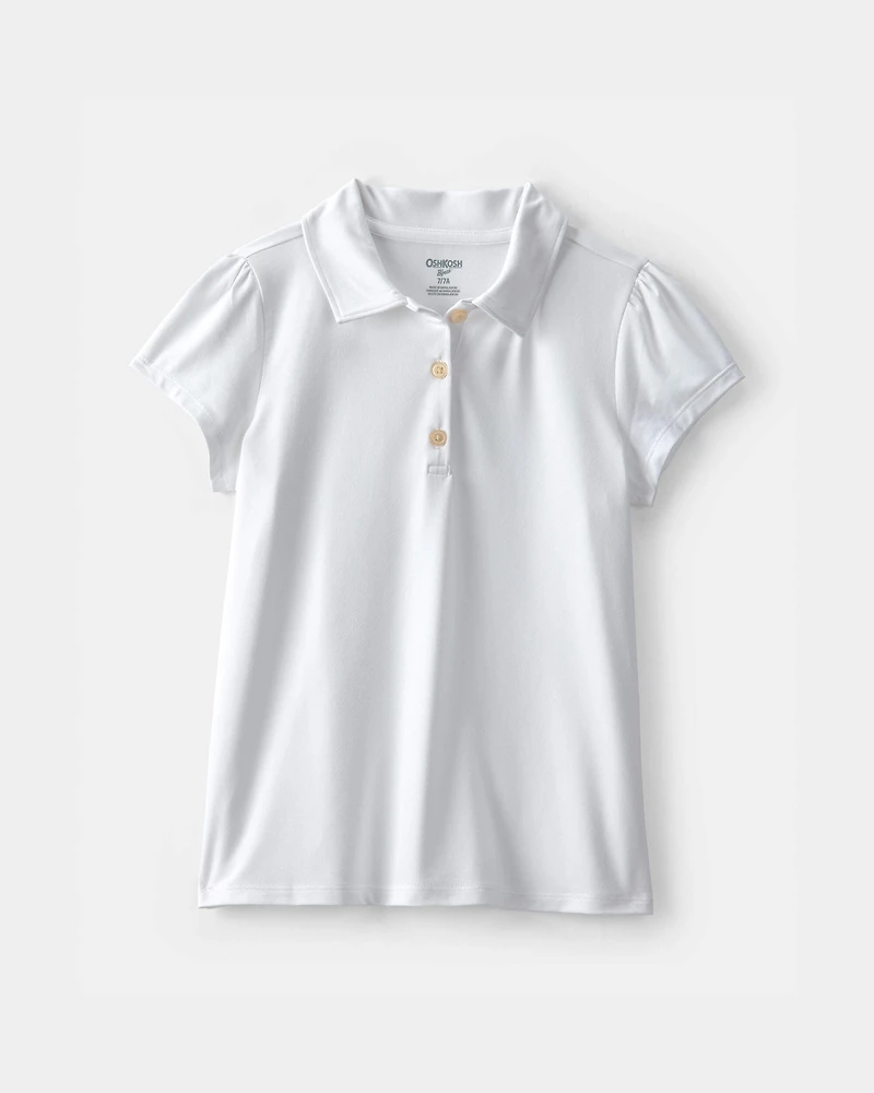 Girls 2-Pack Uniform Active Polo Shirts - White