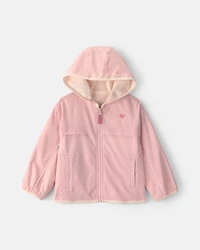 Toddler Girl Heart Zip-Up Hoodie - Pink