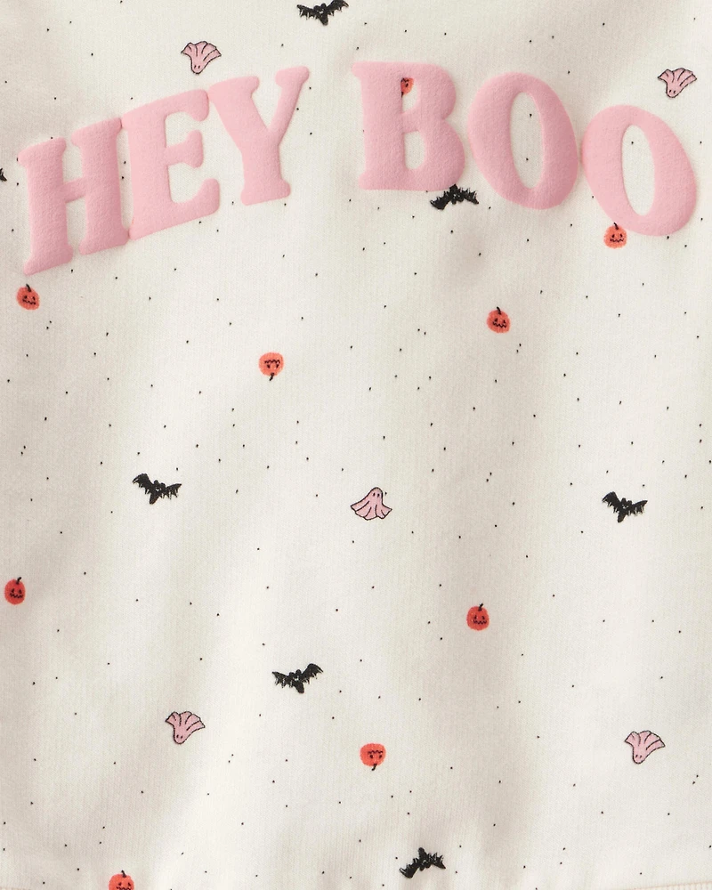 Toddler 2-Piece Hey Boo Halloween Outfit Set - Cream