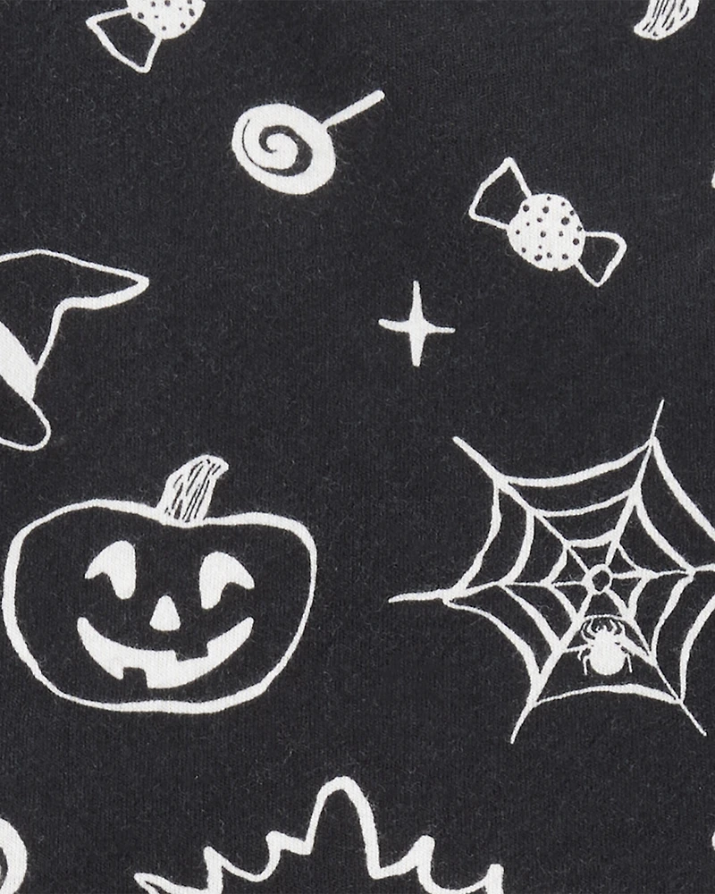 Toddler Halloween Spooky Print Dress - Black