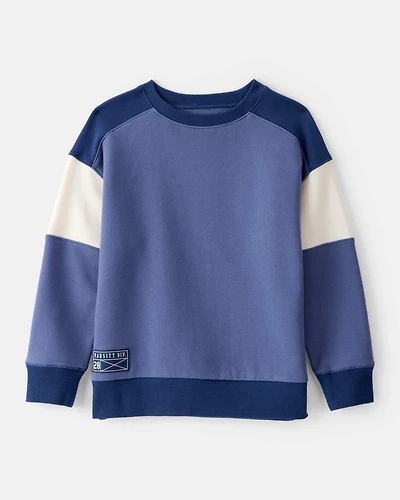 Boys Color-Block Pullover Sweatshirt - Blue