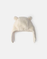 Baby Bear Teddy Fleece Hat & Mitten Set - Cream