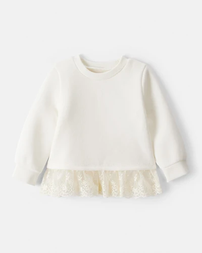 Baby Girl Fleece Long-Sleeve Top - Ivory