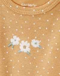 Baby Girl 3-Piece Floral Little Character Set® - Gold/White