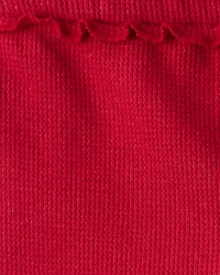 Baby Girl 2-Piece Candy Cane Ruffle Bodysuit & Pant Set - Cream/Red