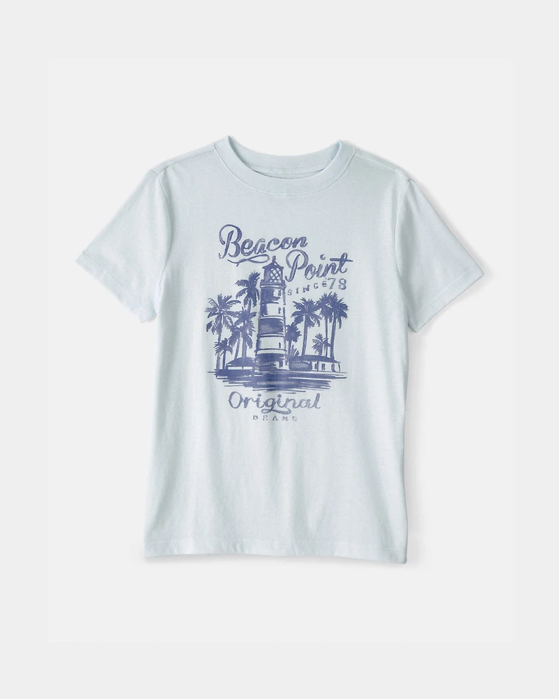 Kids Lighthouse Graphic Tee - Blue