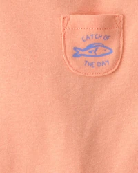 Baby Boy 5-Piece Sleeveless Bodysuits & Shorts Set - Blue/Orange