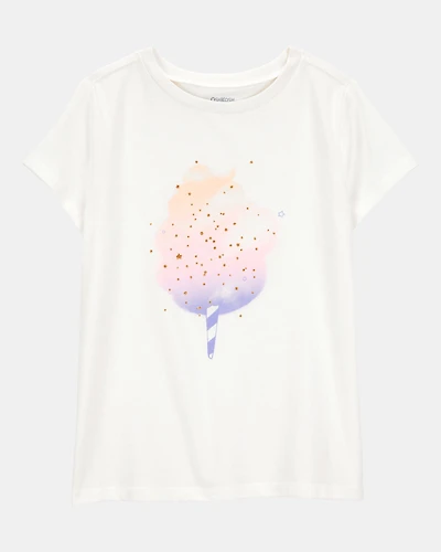 Kid Cotton Candy Short-Sleeve Graphic Tee - Ivory