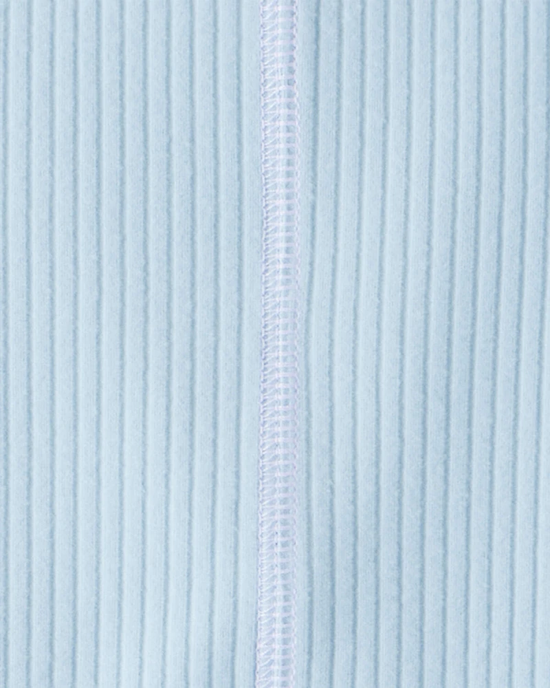 Girls Active Rib Long-Sleeve Top - Blue