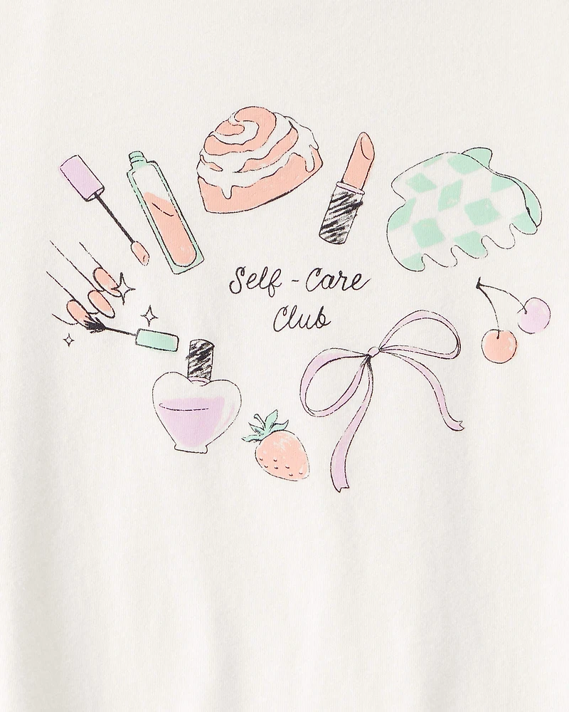 Girls 'Self Care Club' Short-Sleeve Graphic Tee - Ivory