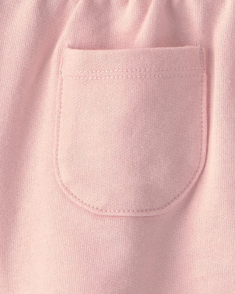 Toddler Girl 2-Piece Floral Ruffle Top & Short Set - Pink