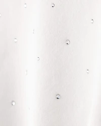 Girls 2-Piece DayDream Fleece Rhinestone Pullover Sweatshirt & Joggers Set - Ivory/Brown